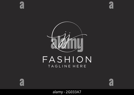 JJ feminine Logo Schönheit Monogramm und elegantes Logo-Design, Handschrift Logo der ursprünglichen Signatur, Hochzeit, Mode, Blumen und botanischen mit kreativen Stock Vektor