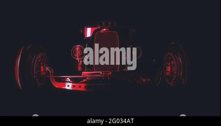 Hot Rod 3D-Rendering Stockfoto