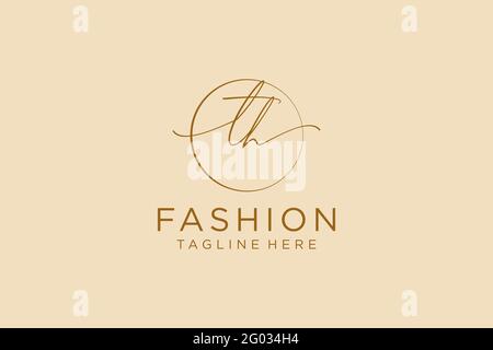 TH feminine Logo Schönheit Monogramm und elegantes Logo-Design, Handschrift Logo der ursprünglichen Signatur, Hochzeit, Mode, Blumen und botanischen mit kreativen Stock Vektor