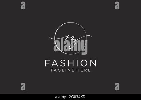 RZ feminine Logo Schönheit Monogramm und elegantes Logo-Design, Handschrift Logo der ursprünglichen Signatur, Hochzeit, Mode, floral und botanisch mit kreativen Stock Vektor