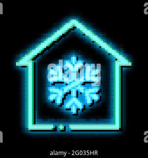 Gebäude und Schneeflocke Kühlanlagen Vektor Stock Vektor