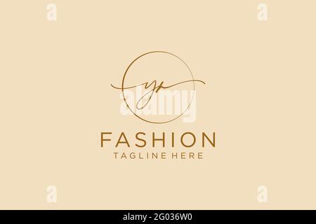 YR feminine Logo Schönheit Monogramm und elegantes Logo-Design, Handschrift Logo der ursprünglichen Signatur, Hochzeit, Mode, Blumen und botanischen mit kreativen Stock Vektor