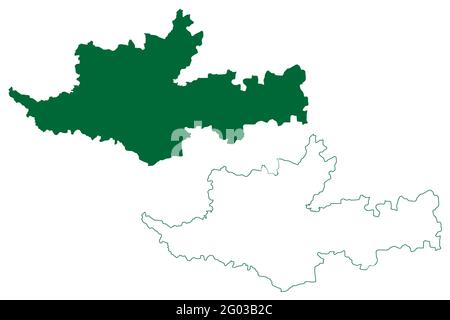 Sangli-Distrikt (Maharashtra State, Pune Division, Republik Indien) Kartenvektordarstellung, Scribble-Skizze Sangli-Karte Stock Vektor