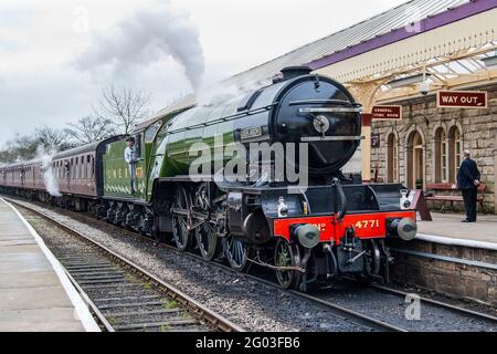 Eine Dampfeisenbahn auf der East Lancs Railway Stockfoto