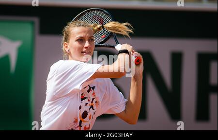 Petra Kvitova aus der Tschechischen Republik beim Training vor dem Roland-Garros 2021, Grand Slam Tennisturnier, Qualifying, am 29. Mai 2021 im Roland-Garros-Stadion in Paris, Frankreich - Foto Rob Prange / Spanien DPPI / DPPI / LiveMedia Stockfoto