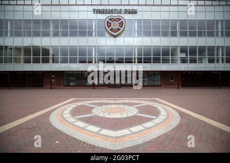 Aktenfoto vom 18-05-2020 von EINER allgemeinen Ansicht außerhalb des Tynecastle Parks. Ausgabedatum: Montag, 31. Mai 2011. Stockfoto