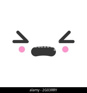 Hoffnungslos kawaii niedlichen Emotion Gesicht, Emoticon Vektor-Symbol Stock Vektor