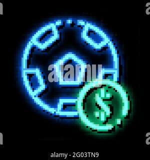 Fußball-Wetten und Glücksspiel Neon leuchten Symbol Illustration Stock Vektor