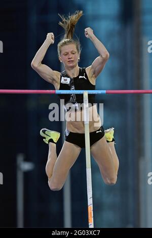 Tina Šutej (SLO) belegt im Polsprung der Frauen den vierten Platz Bei 15-6 1/2 (4,74 m) während der World Athletics Doha Diamond League Treffen in Suhaim bin Hamad Stockfoto