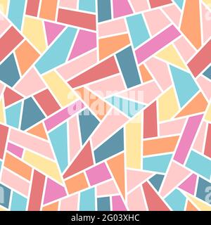 Vektor nahtloses Muster im Mosaikstil. Einfaches Design zum Einwickeln von Papier, Papeterie, Tapete, Textil. Stockfoto