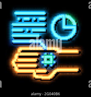 Skin Cell Biohacking Neon Glow Icon Illustration Stock Vektor