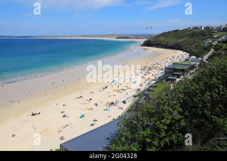 Die atemberaubende Umgebung des Carbis Bay Hotel and Estate, das vom 11. Bis 13. Juni den bevorstehenden G7-Gipfel in der Nähe von St. Ives, Cornwall, Großbritannien, ausrichten wird