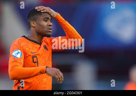 BOEDAPEST, UNGARN - 31. MAI: Myron Boadu aus den Niederlanden U21 während des UEFA-Viertelfinalmatches der U-21-Europameisterschaft 2021 zwischen der niederländischen U 21 und der französischen U 21 in der Boszik Arena am 31. Mai 2021 in Boedapest, Ungarn (Foto: Istvan Derencsenyi/Orange Picches) Stockfoto