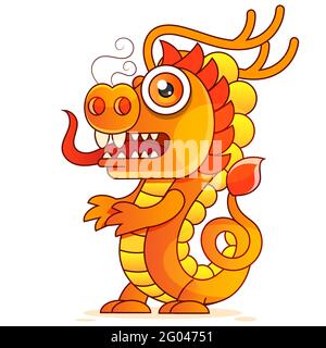 Vektor des roten Drachen Illustration des traditionellen chinesischen Drachen Stock Vektor