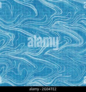 Nahtloses Blaumuster in leuchtendem Blau für Textil und Druck Stockfoto