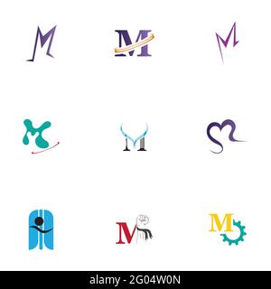 M Logo Set Vorlage Vektor Icon Design Stock Vektor