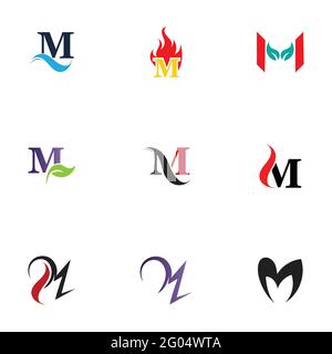 M Logo Set Vorlage Vektor Icon Design Stock Vektor