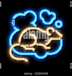 Ratte in Smoke Neon Glow Icon Illustration Stock Vektor