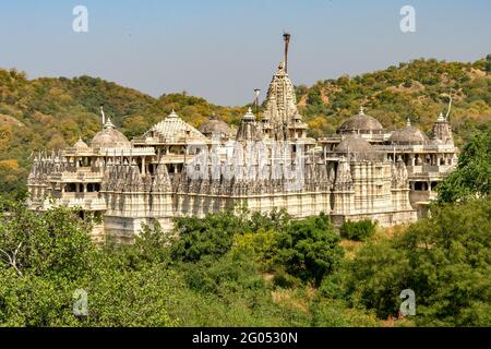 Adinatha Jain Tempel Ranakpur, Rajasthan, Indien Stockfoto