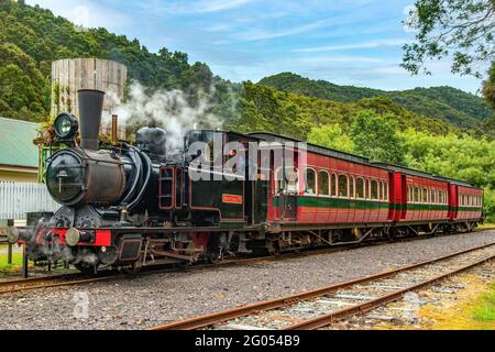 Mt Lyell Nr. 3 Lokomotive, West Coast Wilderness Railway, Lynchford, Tasmanien, Australien Stockfoto