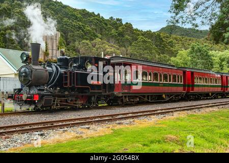 Mt Lyell No. 3 Locomotive, West Coast Wilderness Railway, Tasmanien, Australien Stockfoto