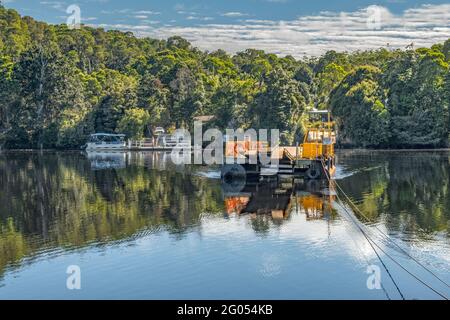 Pieman River Ferry, Corinna, Tasmanien Stockfoto