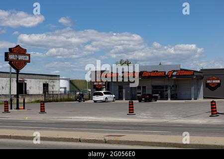 Ottawa, Ontario, Kanada - 31. Mai 2021: Die Freedom Harley-Davidson von Ottawa Motorradhändler auf Merivale Road. Stockfoto