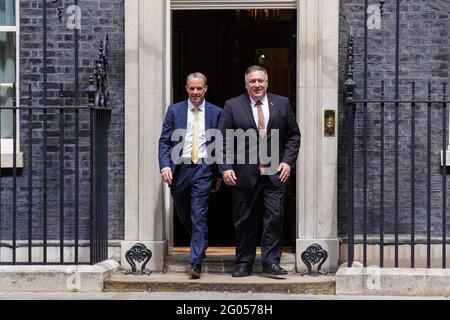 Außenminister Michael R. Pompeo trifft sich am 21. Juli 2020 in London mit dem britischen Außenminister Dominic Raab Stockfoto
