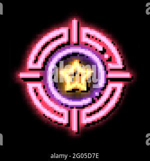 Bonus Target Sign Neon Glow Icon Illustration Stock Vektor