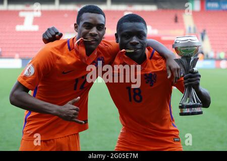 Aktenfoto vom 20-05-2018 von Ryan Gravenberch (links) aus den Niederlanden. Ausgabedatum: Dienstag, 1. Juni 2021. Stockfoto