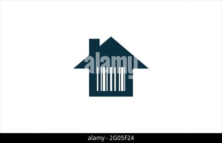 Haus Barcode Symbol Logo Vektor Vorlage Illustration Design Symbol Stock Vektor