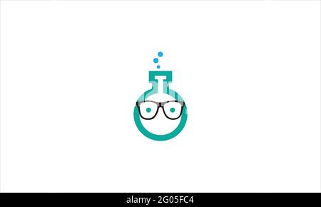 Strichzeichnung Karikatur eines Reagenzglas Symbol-Logo-Design Abbildung Stock Vektor