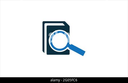 Buch mit Lupe Symbol Logo Design Vektor Illustration Design Symbol Stock Vektor