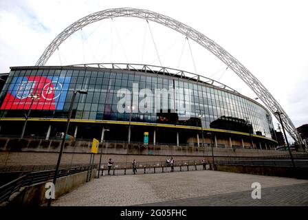 Aktenfoto vom 08-10-2020 Gesamtansicht des Wembley Stadions, London. Ausgabedatum: Donnerstag, 24. März 2021. Ausgabedatum: Dienstag, 1. Juni 2021. Stockfoto