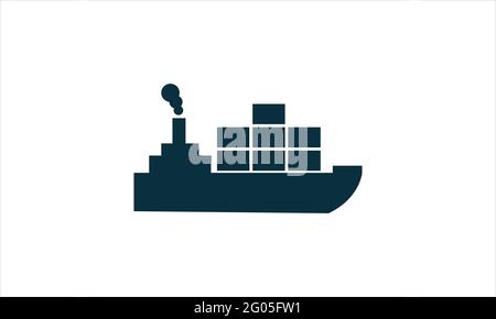 Versand Cargo Boat Icon Vektor-Logo Konzept von Cargo Boat abbildung signieren Stock Vektor