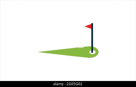 Golf Ort Golf Flagge Symbol Vektor Design Illustration Symbol Stock Vektor