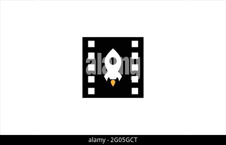 Rocket Film Logo Symbol Design Illustration Vektor Vorlage Stock Vektor