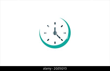 Moon Clock Icon Logo Design Vektor-Vorlage Illustration Stock Vektor