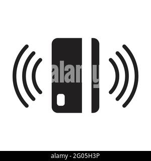 Kontaktlose Zahlung Symbolvektor Nahfeldkommunikation (NFC) Kartentechnologie Tap-to-Pay-Konzept für Grafikdesign, Logo, Website, Social Media, Mo Stock Vektor