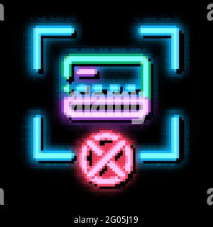 Abbildung des Leuchtsymbols für das Kreditkartenziel mit Neonlicht Stock Vektor