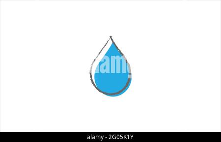 Einfaches Wassertropfen-Symbol-Logo im minimalistisch flachen Design-Symbol Logo Stock Vektor