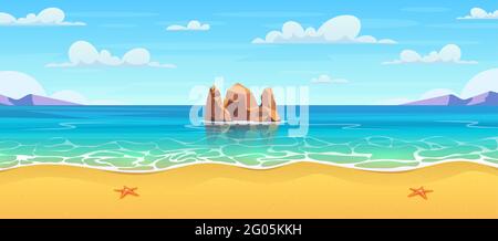 Cartoon Sommerstrand. Stock Vektor