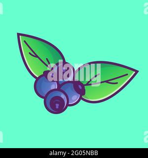 Blueberry Cartoon Icon Illustration Stock Vektor
