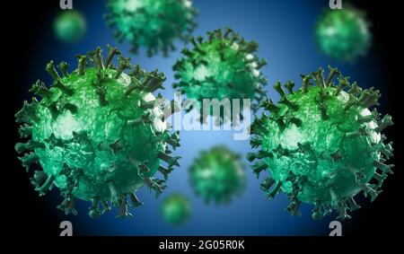 Darstellung Des Corona Virus In Grünen Farben Stockfoto