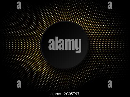 Abstrakter Vektor Gold Hintergrund glitzert Gold in einem Kreis Design Vorlage Stock Vektor