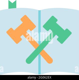 Gesetz und Gesetzgebung Vektor flache Farbe Symbol Stock Vektor