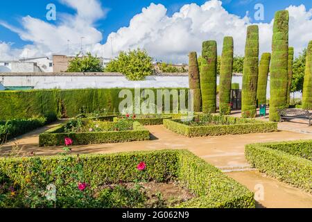 Gärten des Alcázar de Los Reyes Cristianos in Cordoba, Spanien Stockfoto