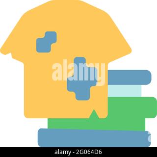 Symbol für flache Farbe des Vektorgrafikes für textile Abfälle Stock Vektor