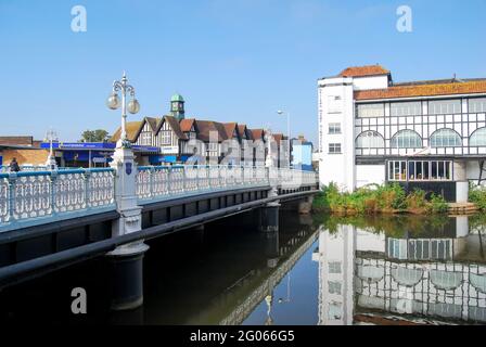 Taunton Stadtbrücke über Fluss-Ton, Bridge Street, Taunton, Somerset, England, Vereinigtes Königreich Stockfoto