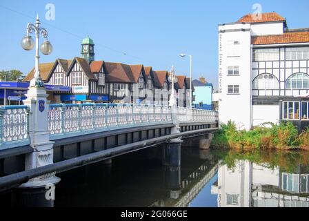 Taunton Stadtbrücke über Fluss-Ton, Bridge Street, Taunton, Somerset, England, Vereinigtes Königreich Stockfoto